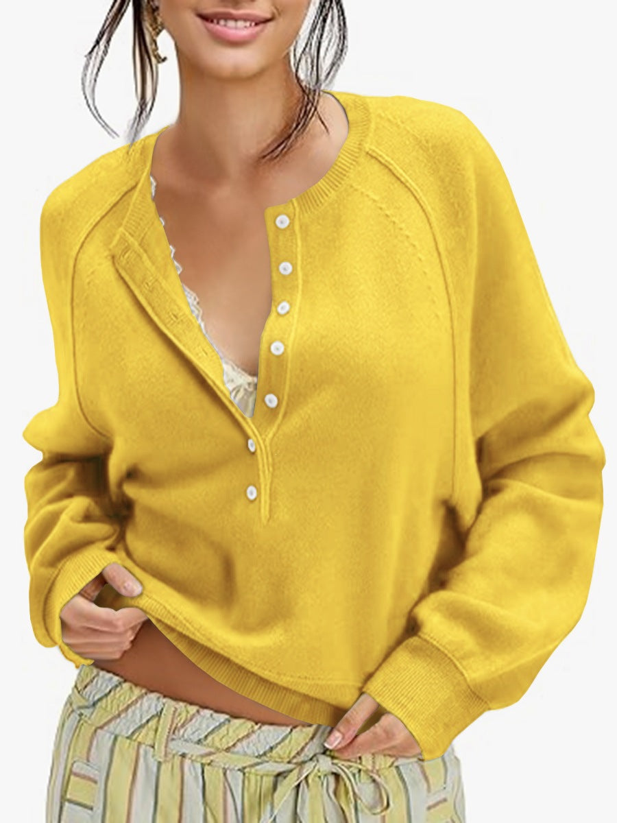 Women's Long Sleeve Knit Sweater Lightweight for Fall