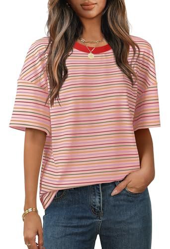 New casual and versatile striped short-sleeved T-shirt