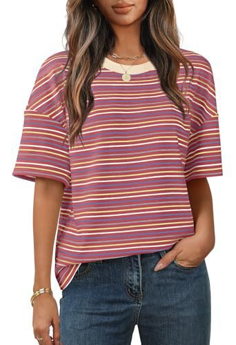 New casual and versatile striped short-sleeved T-shirt