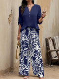 Elegant long-sleeved top and pants set