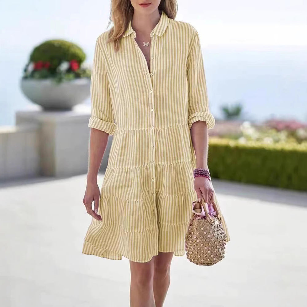 Women's striped shirt dress
