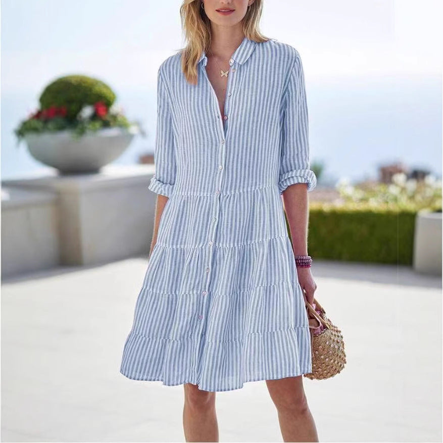 Women's striped shirt dress