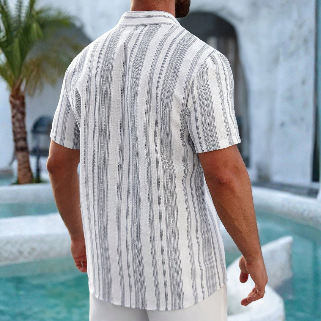 Men's Casual Button-Down Vacation Top