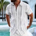 Men's Casual Button-Down Vacation Top