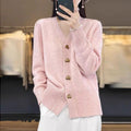 New heart-shaped button solid color knit V-neck cardigan