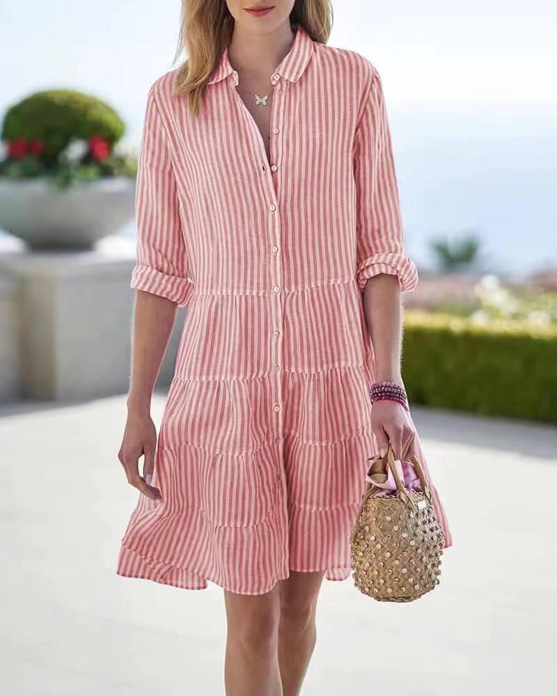 Women's striped shirt dress
