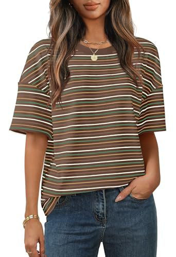 New casual and versatile striped short-sleeved T-shirt