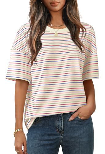 New casual and versatile striped short-sleeved T-shirt