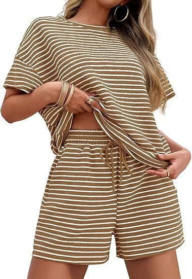 Women's Striped Two-Piece Set